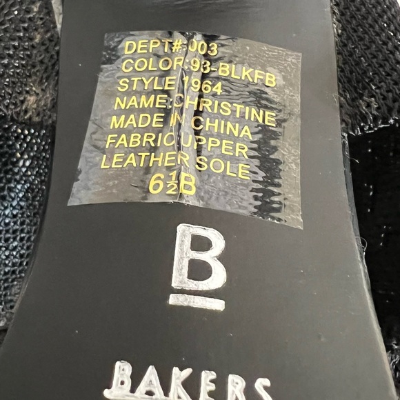 Bakers Black Tie stiletto High Heels Shoes Open Toe Formal Prom Hoco Sz 6.5 B - Picture 8 of 11